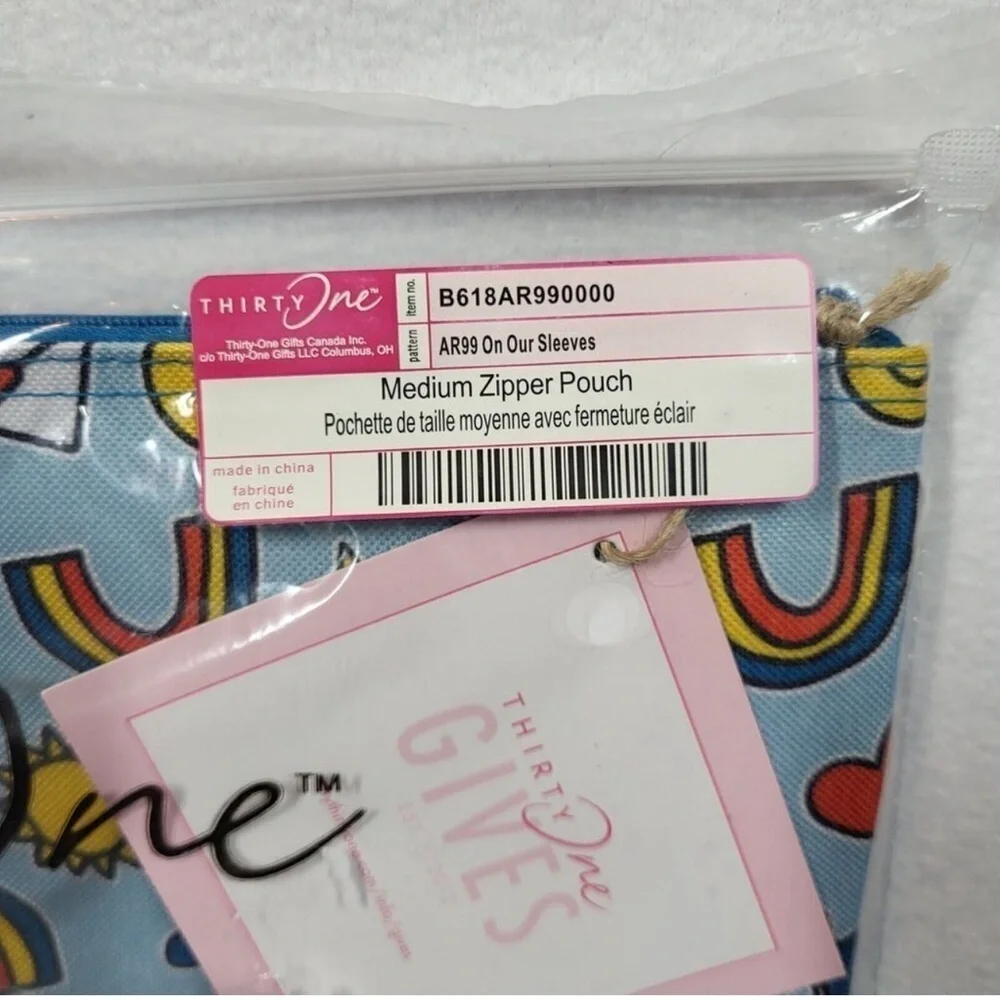 thirty-one Blue and Yellow Patterned Accessory Bag